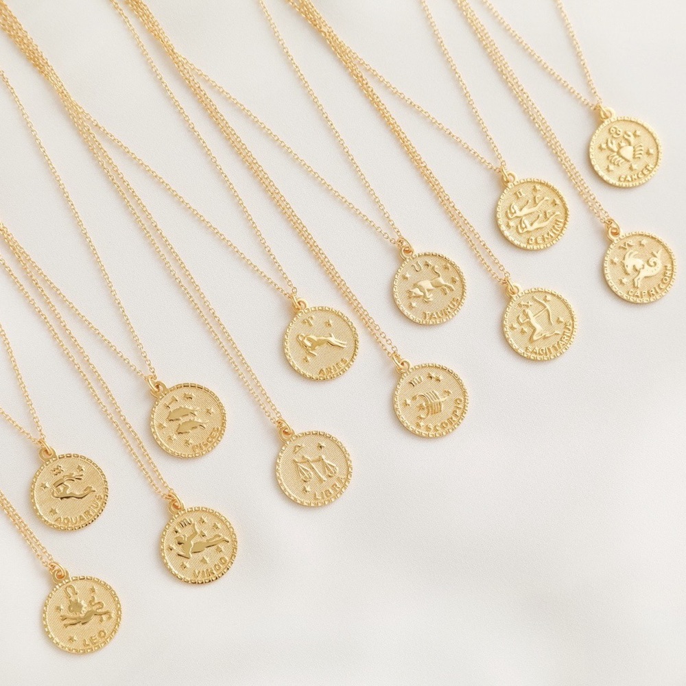 Gemini Zodiac Necklace | 14k Gold Plated - Picture 3 of 9